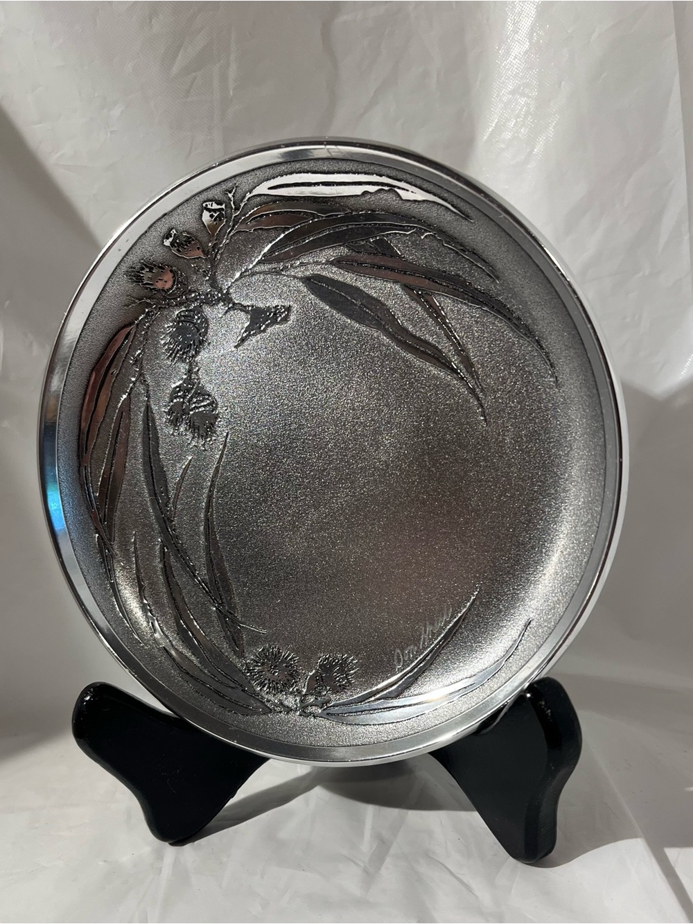 Don Sheil Signed Hand Crafted Silver Dish Australia